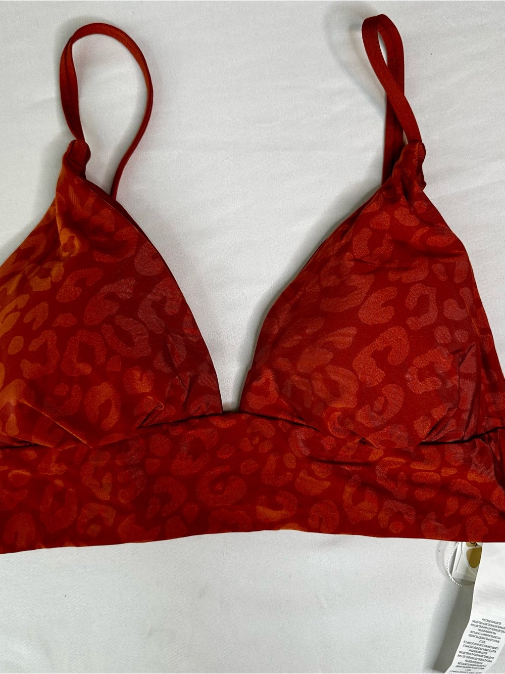 Citrus Reversible Bikini Top Red Leopard Print Medium NWT
